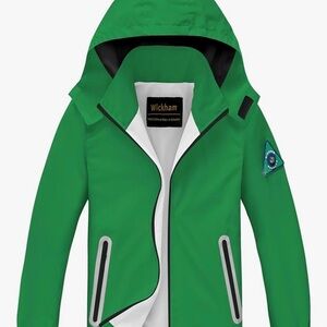 WICKHAM Boys Girls Green Waterproof Rain Jacket 
size 5/6
